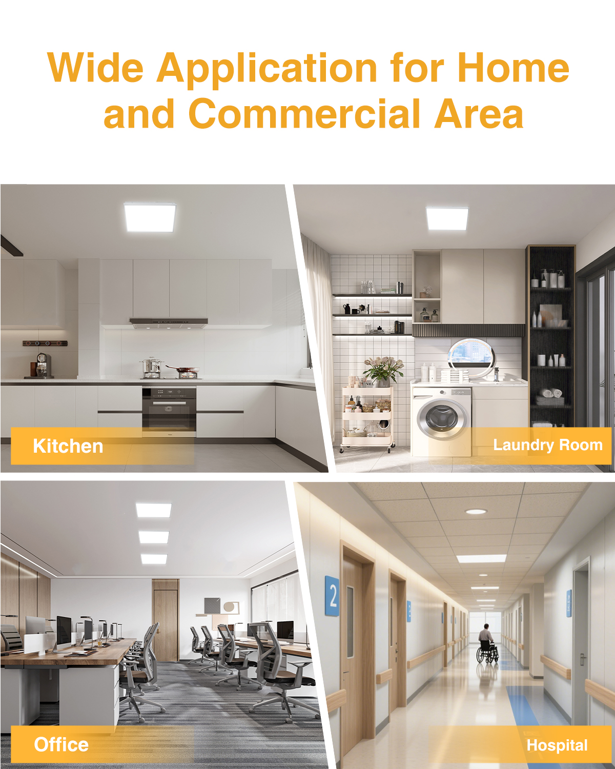 Stock In US 600*600mm 2FT*2FT 40W 3000K-6500K 5Wattage 5CCT Adjustable Ceilings LED Panel Light