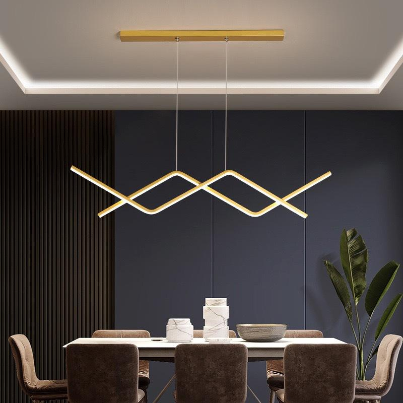 Smart Mobile APP Control LED Dimmable Chandelier Aluminum Acrylic Ceiling Lamp Gold Pendant Light