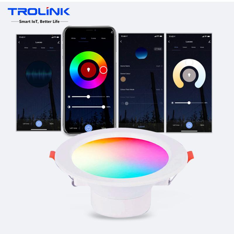 Smart APP Control 4inch RGB/LED Downlight 12W Recessed Round Ceiling Panel Light