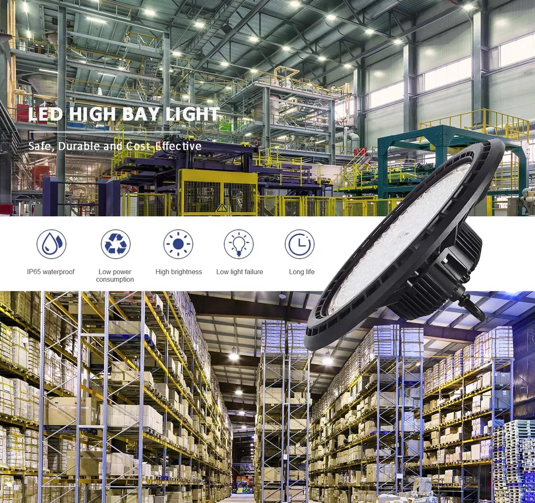 Brightness SMD Industrial Highbay Warehouse Lighting Aluminum UFO LED High Bay Lamp