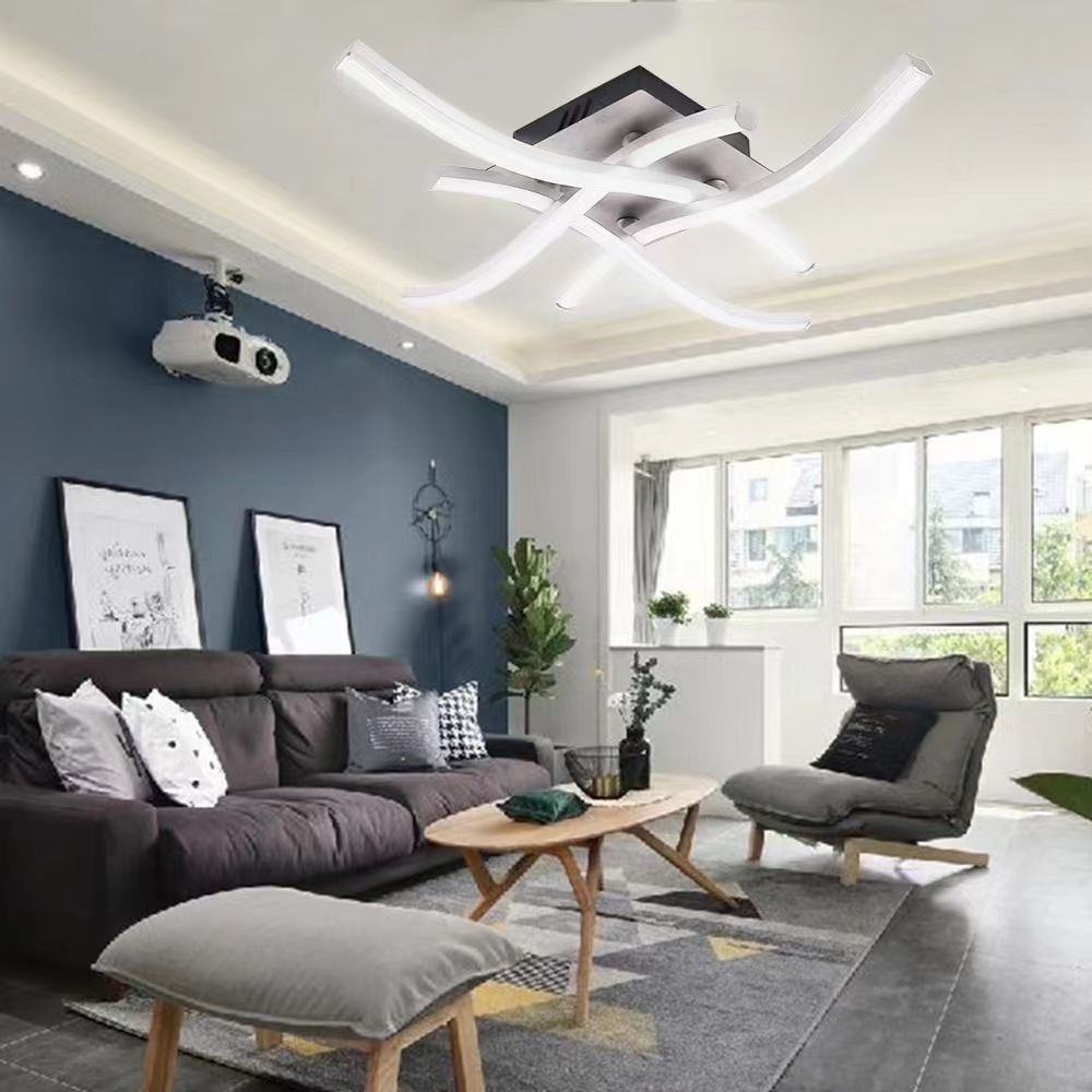Modern LED Flush Mount Ceiling Light Fixture Dimmable Acrylic Panel for Hallway Kitchen Bedroom Bathroom Lighting