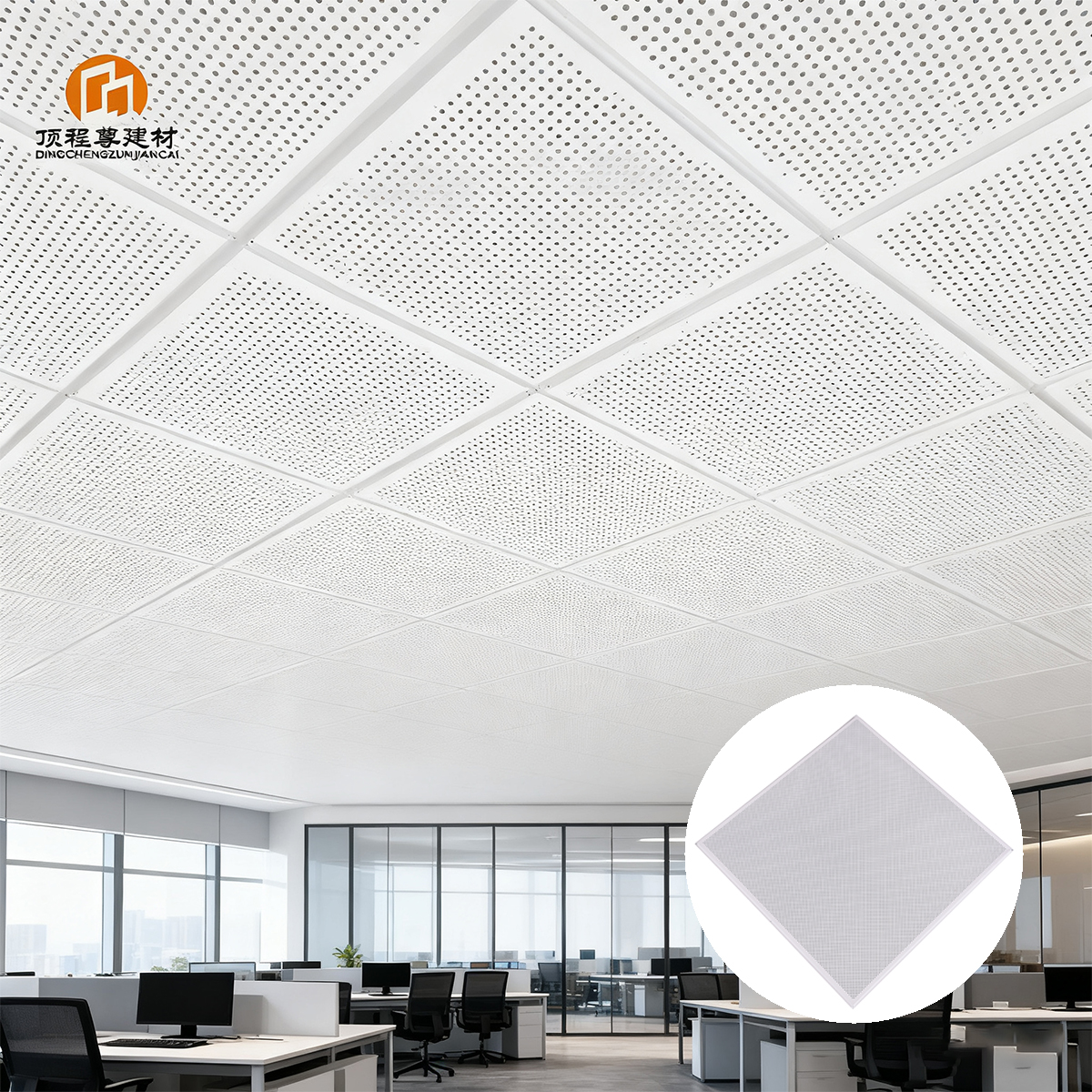 Waterproof 2x2 Perforated Aluminum Ceiling Board Metal Clip in Ceiling Tiles for Hospital/Office Interior Decoration