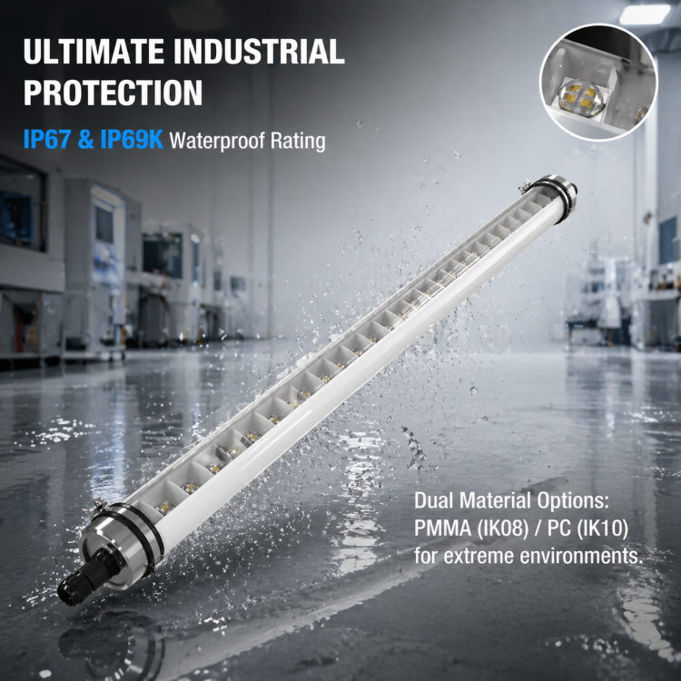 UGR<16 50&deg; or 80&deg; Waterproof Emergency 1200mm Ip65 Triproof Batten Lamp Motion Sensor Fixture LED Tubular Light