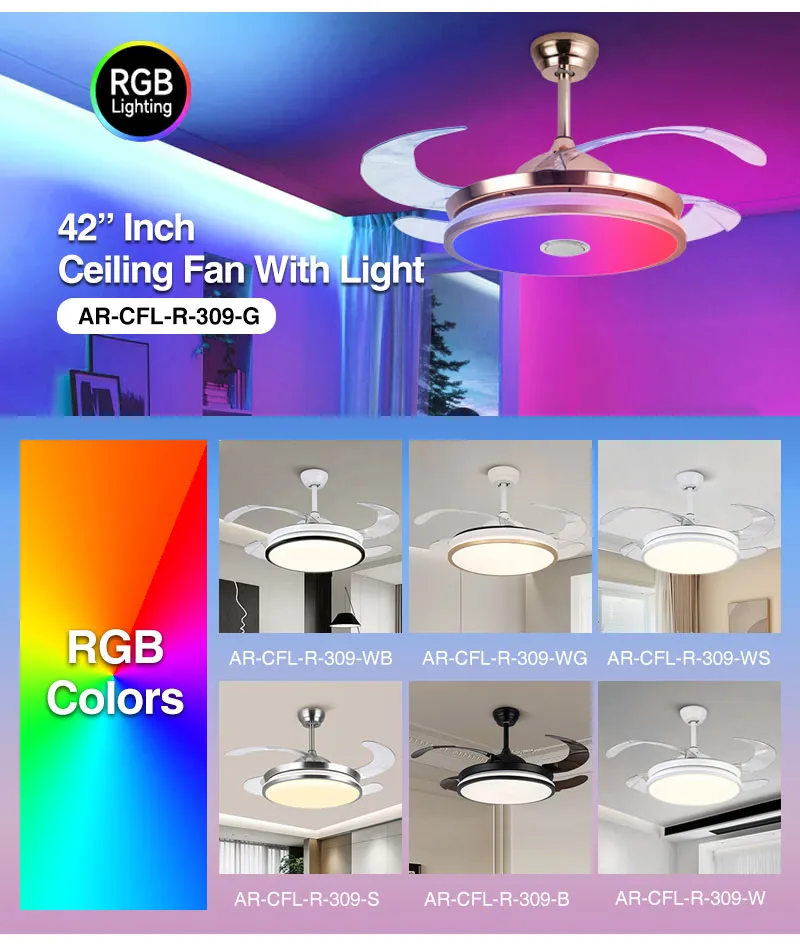42inch Indoor Smart RGB Music LED Ceiling Light with Mobile APP Control