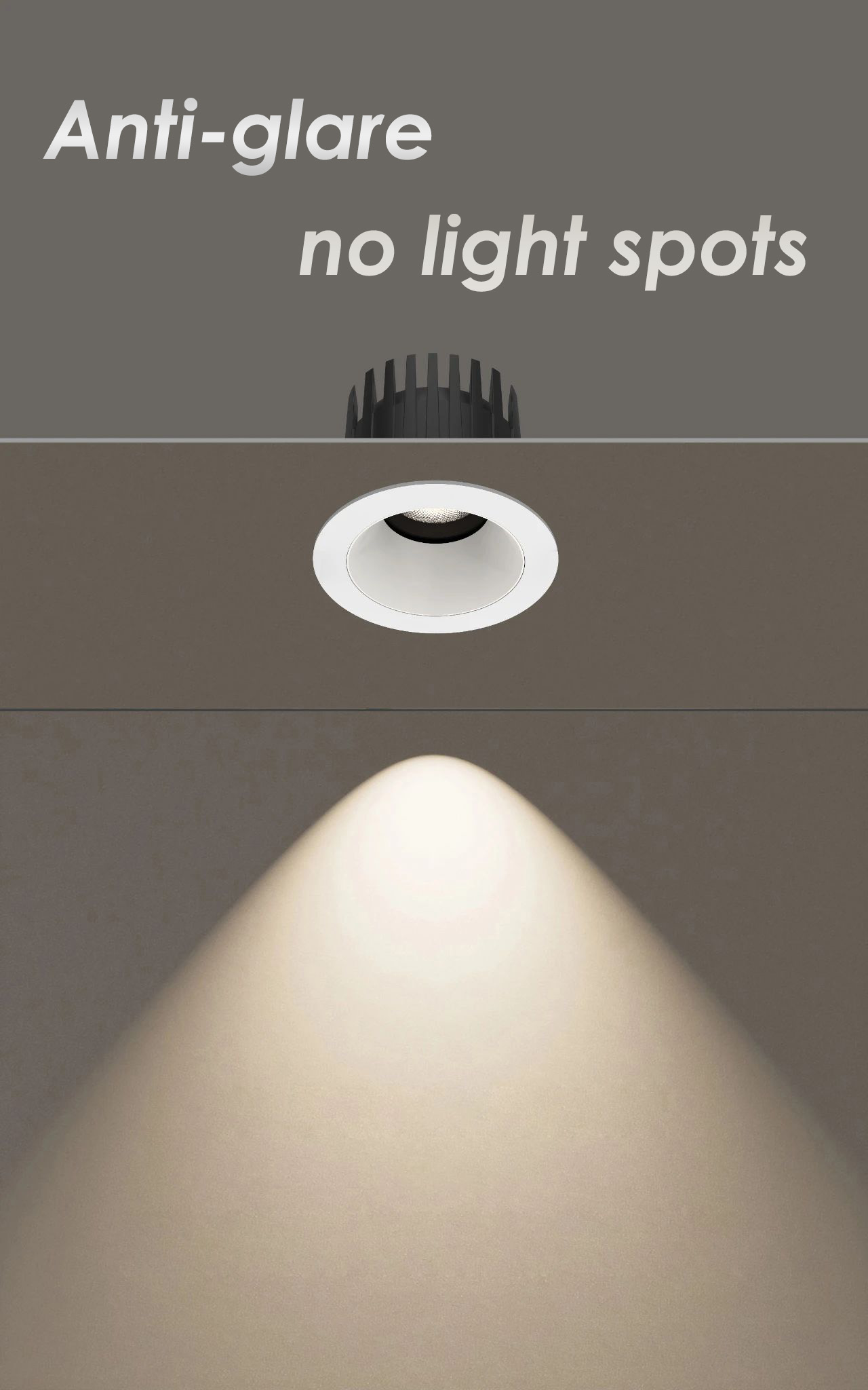 PULUOTI Modern 55mm 8W LED Recessed Spotlight Indoor Lighting Arc Adjustable Down Light Lamp New Design with Aluminum White