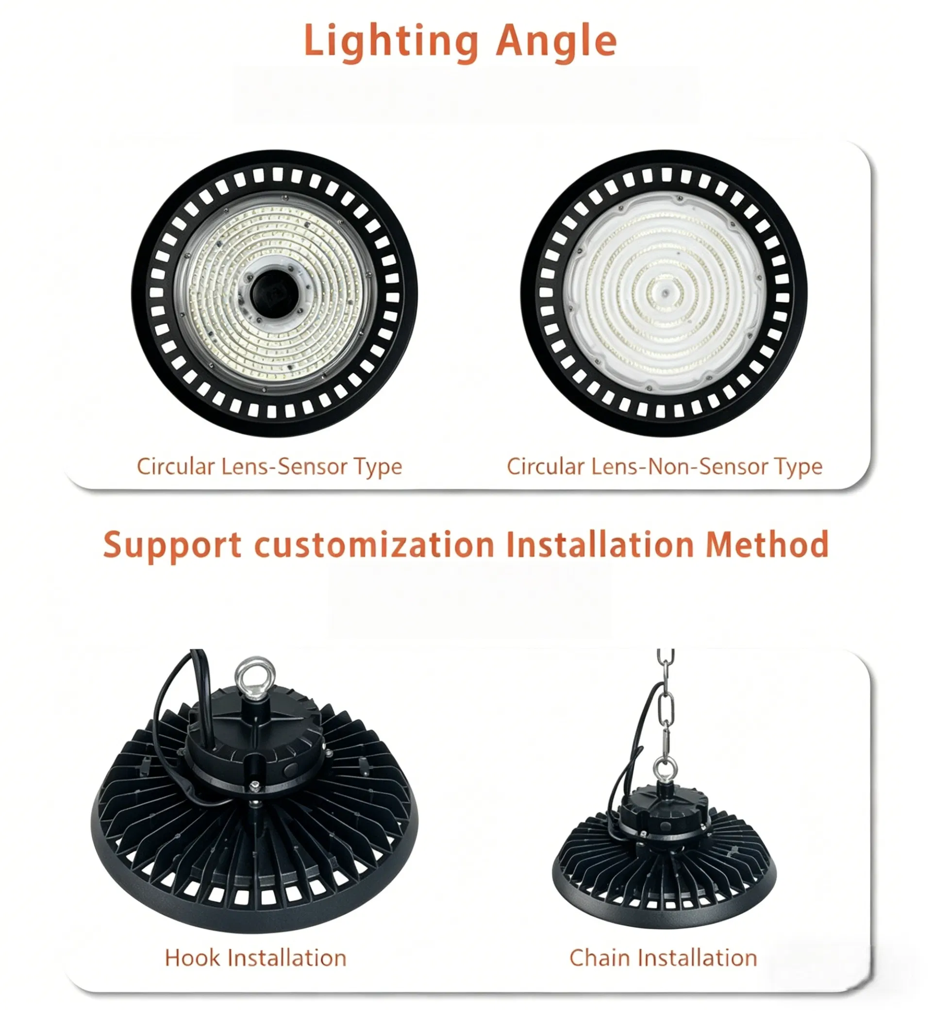 240W UFO High Bay Light Anti Glare LED Industrial Ceiling Lamp High Lumen Waterproof Energy Saving Light for Factory Workshop Warehouse Garage