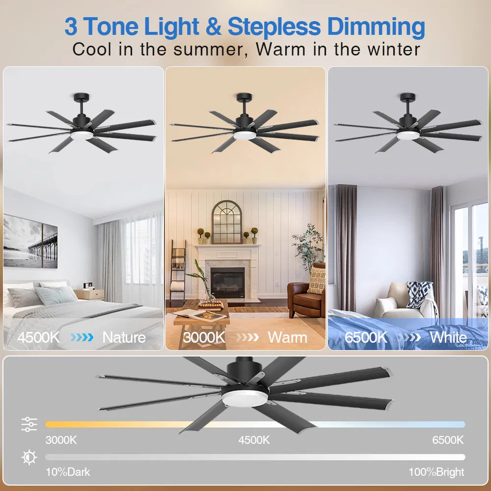 Smart APP Control Ceiling Fan with LED Light and Timer Setting