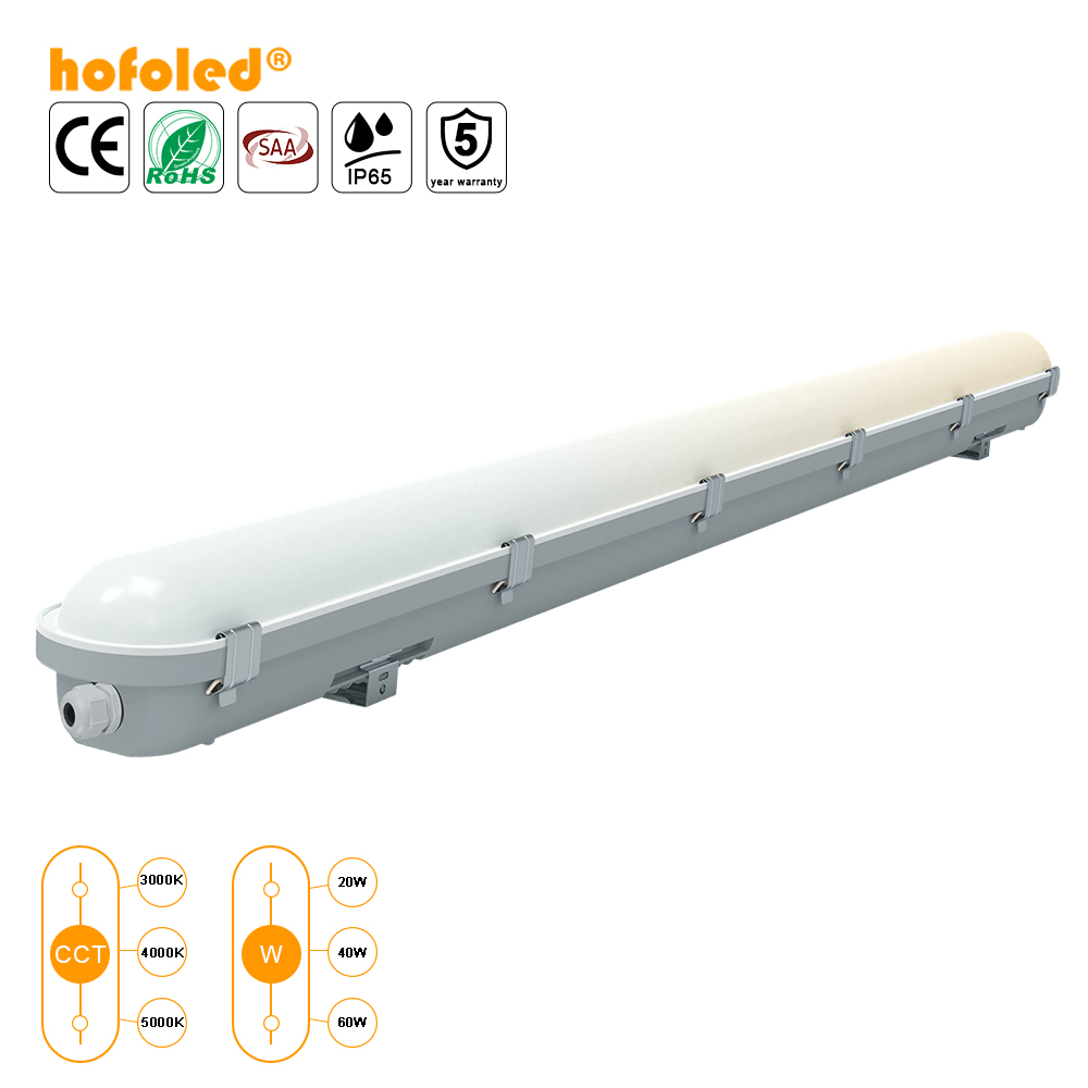 In Stock 4FT 40W 50W LED Tri-proof Light 120cm 3CCT Watt Selectable Waterproof Industrial Warehouse Garage IP65 LED Batten Light