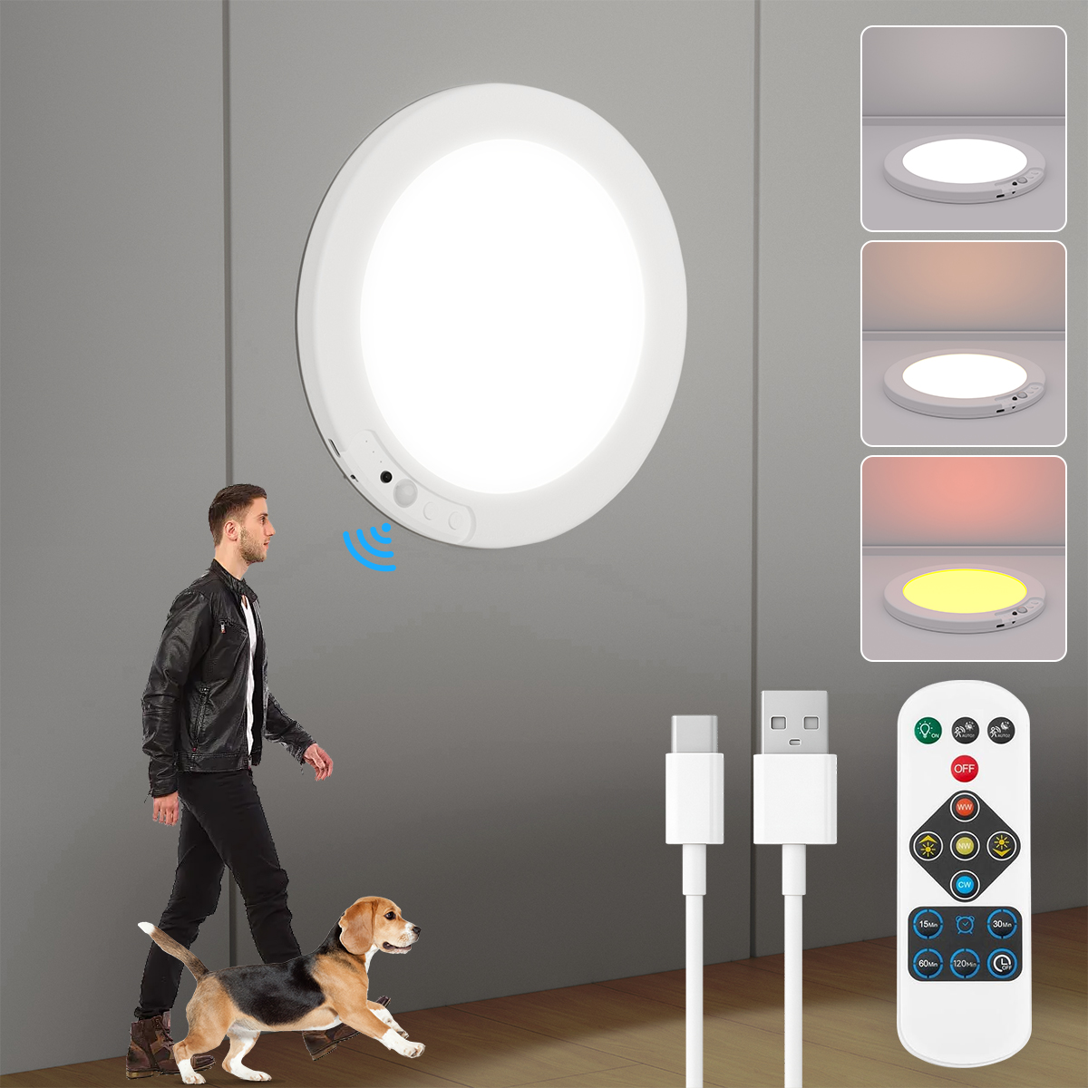 Magnetic Wireless Ceiling Lights Battery Operated,Closet Light,LED Shower Lights for Stairs Pantry Hallway Porch