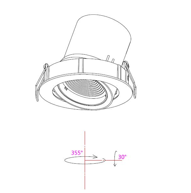 Flicker Free 24W LED Downlight COB Interchangeable Lens CRI90 LED Downlight DALI 5 Years Warranty LED COB Downlight