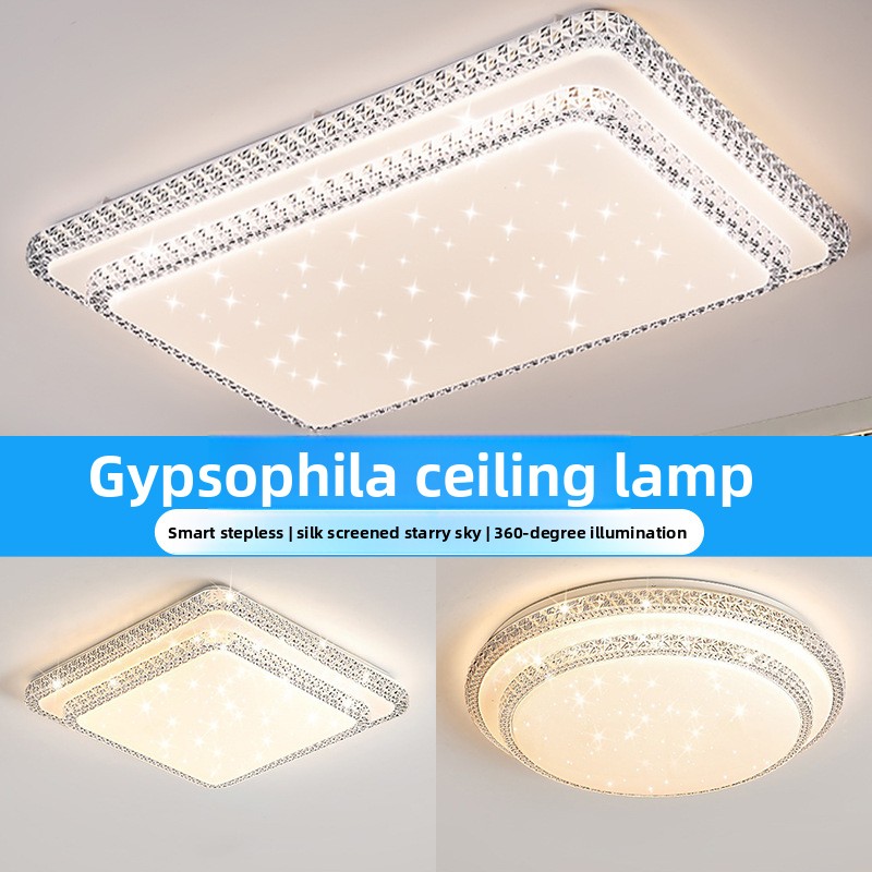 Modern Luxury LED Iron PVC Surface Mounted Ceiling Lamp Full Spectrum Rectangular Design Living Room Bedroom Balcony IP44