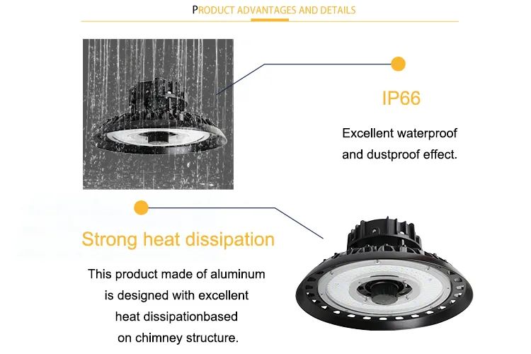 UFO LED High Bay Light Waterproof IP65 Commercial Industrial Warehouse LED High Bay Lamp
