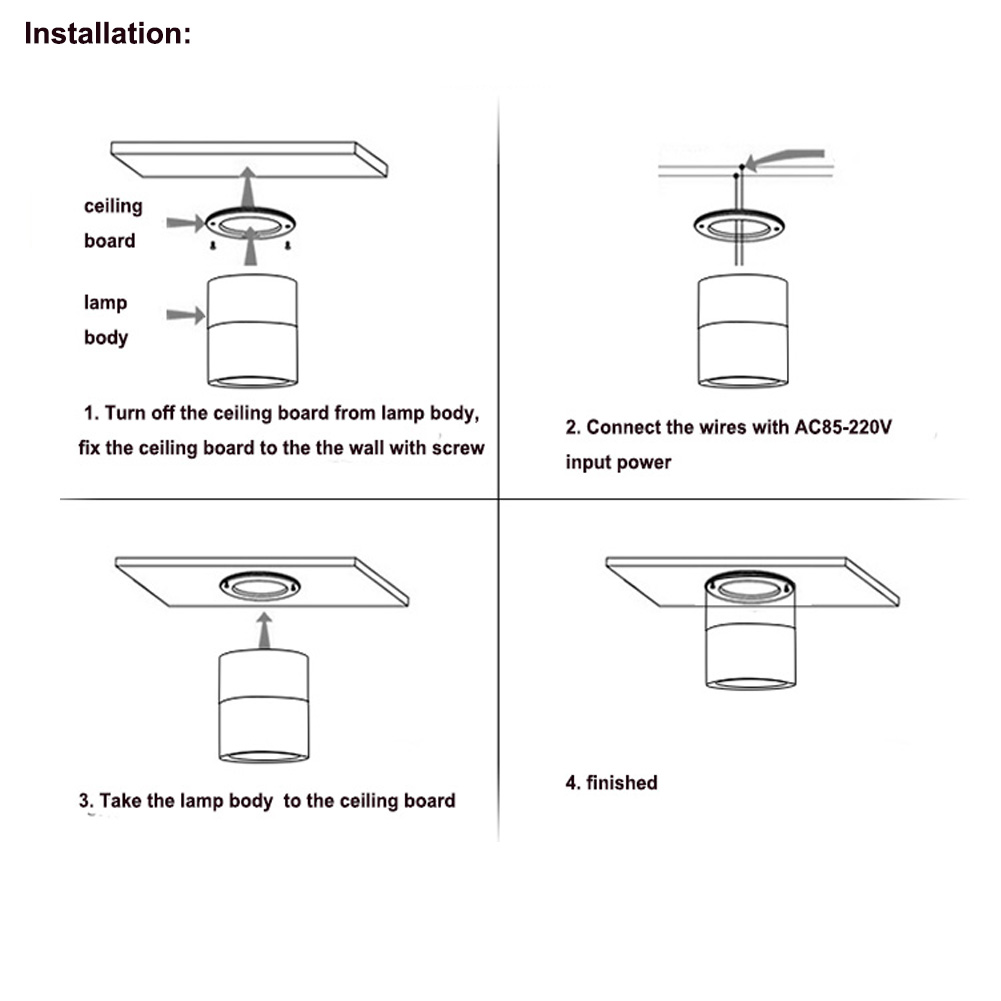 12W LED Downlight up and Down Adjustable Surface Mounted Down Light
