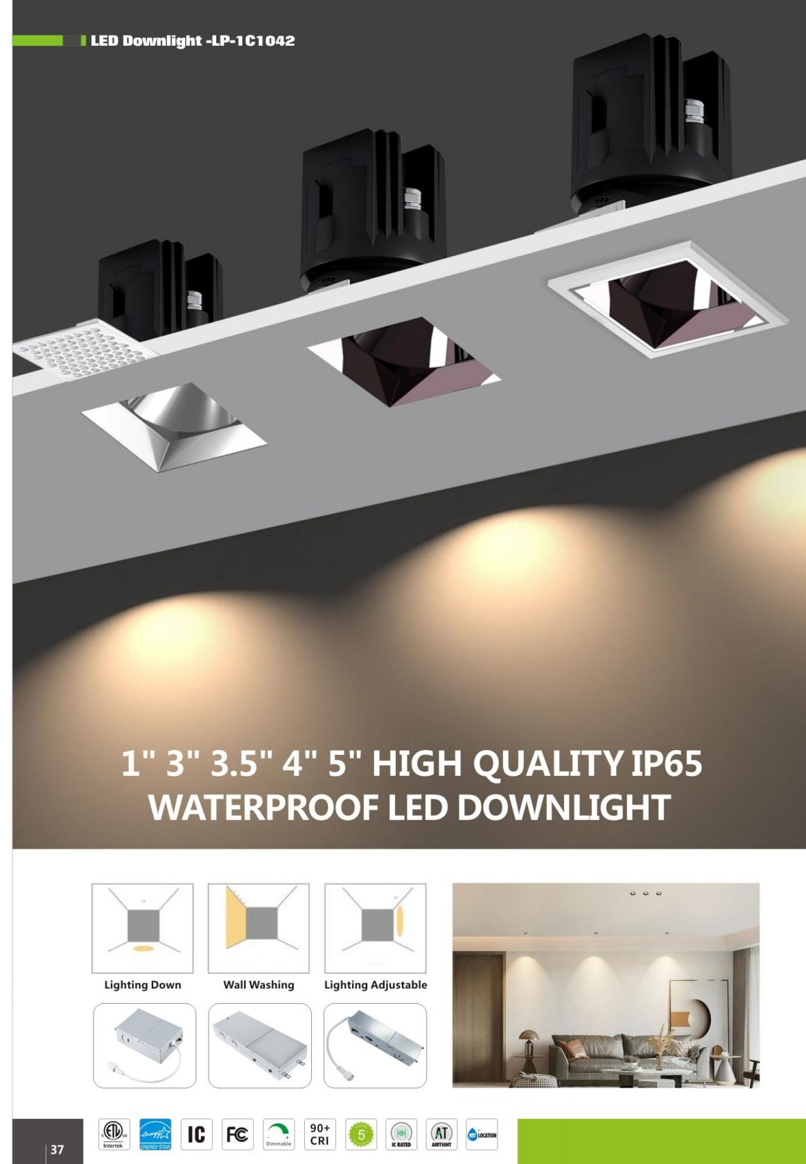 ETL CE SAA Indoor Ceiling Recessed IP65 LED Down Light 15W 20W 30W Embedded COB Eco-Friendly Dimmable Hotel Downlight