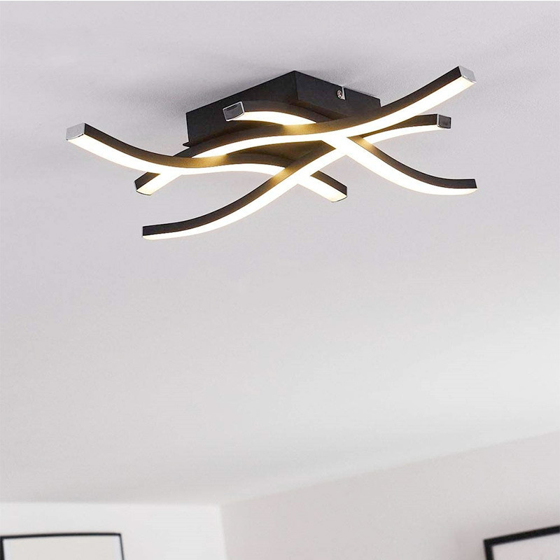 Modern LED Flush Mount Ceiling Light Fixture Dimmable Acrylic Panel for Hallway Kitchen Bedroom Bathroom Lighting