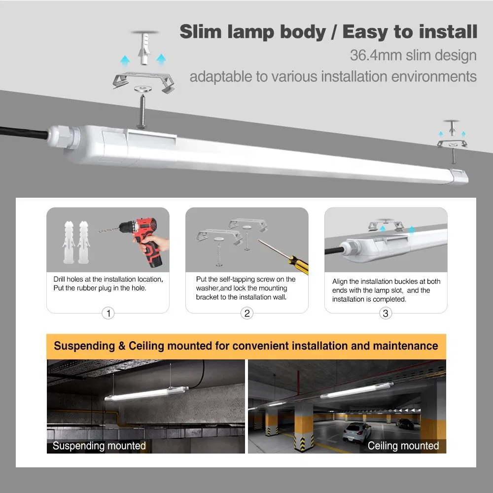 Durable Dustproof LED Tube for Industrial and Commercial Use