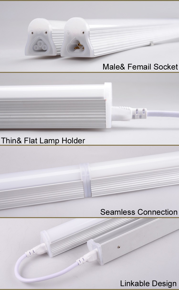 Surface Mounted Indoor Supermarket Aluminum 8 Foot 8ft Intergrated Fixture 4 Feet 4ft Linkable Linear Led T8 Shop Tube Lights