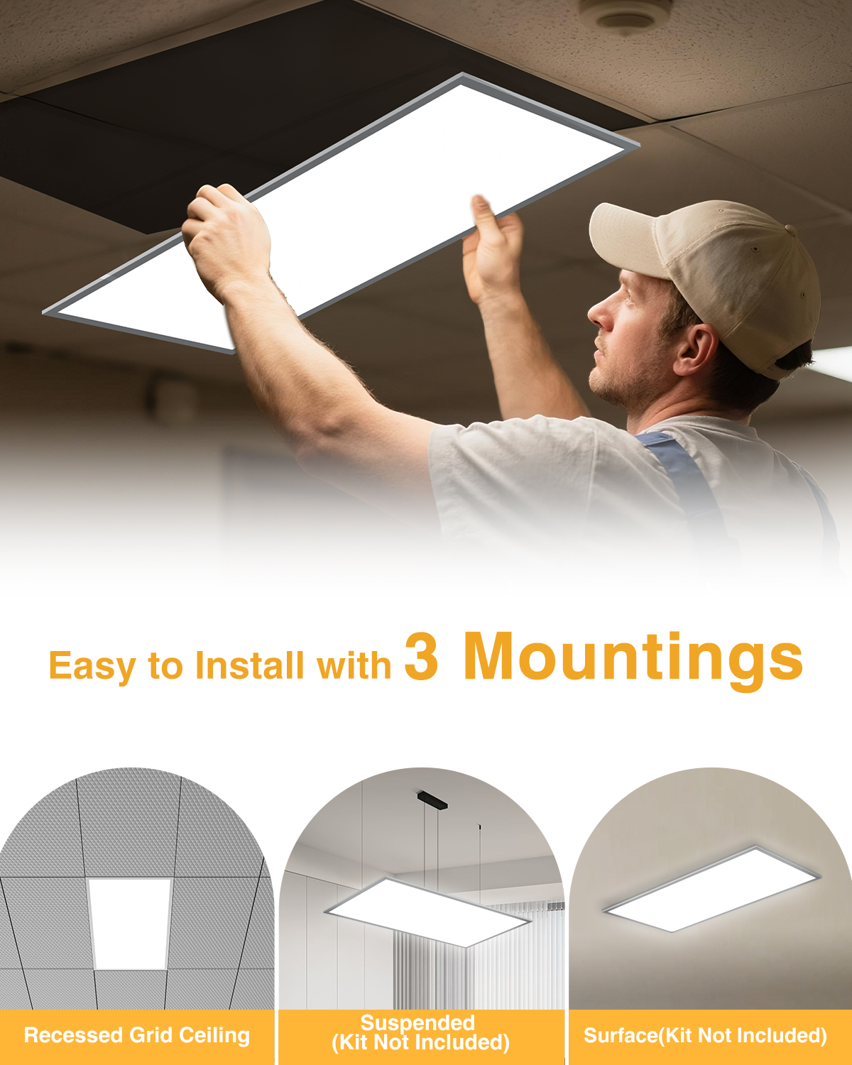 Stock In US 1*4ft 40W 3000K-6500K 140lm/w 5Wattage 5CCT Adjustable Led Ceiling Panel Light