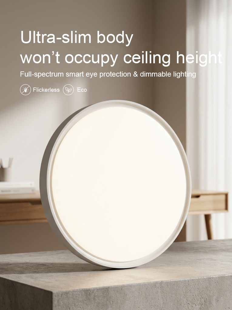 Modern LED Three Proof Ceiling Light Round Slim Flush Mount Lamp Indoor Bedroom Living Room Lighting Surface Mounted Fixture