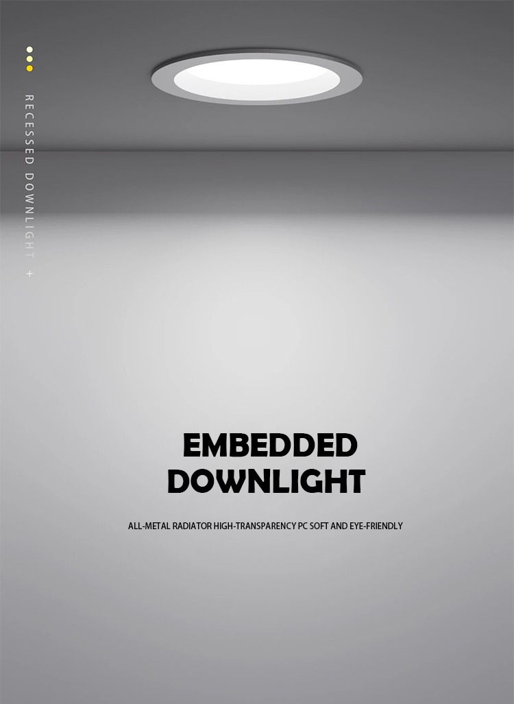 PULUOTI Premium Recessed Full-spectrum LED Aluminum Downlights 90mm Cut Ultra-thin Profiles Modern Indoor Use High CRI Durable