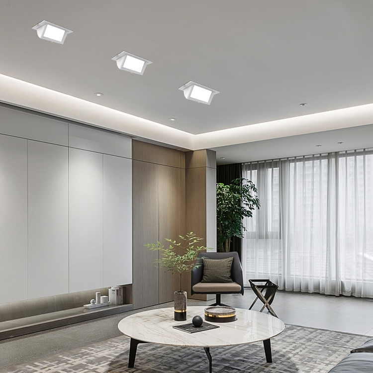 Customized Dimmable Gypsum Ceiling Led Downlight Double square Downlight Recessed Linear Led Light Ip44 Project Commercial Lamp