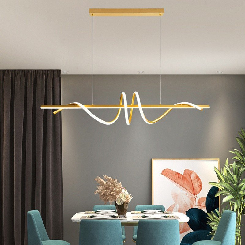 Smart Mobile APP Control LED Dimmable Chandelier Aluminum Acrylic Ceiling Lamp Gold Pendant Light