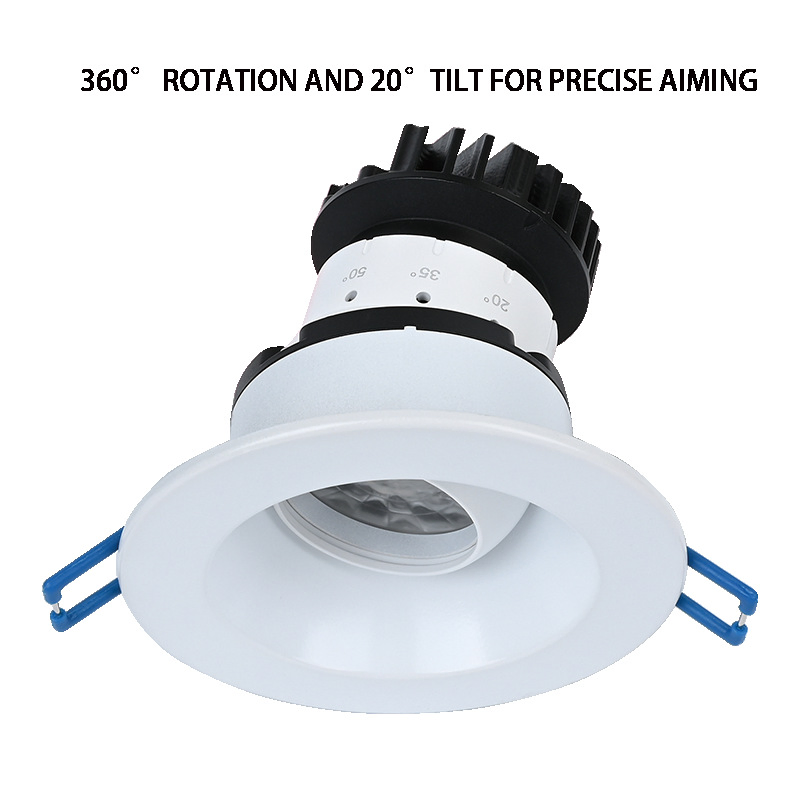 Ultra-Thin Trimless LED Downlight 3in 5CCT Adjustable Beam Angle Recessed Round Slim Light for Hotel House Projects