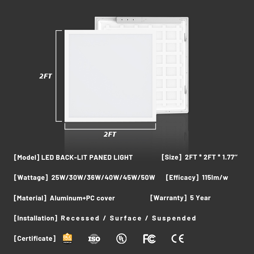 Dimmable Ceiling Surface Mounted Panel Light With Etl Certification 2X2 Panel Light Canda Specs Ultra Slim Led Panel Lights