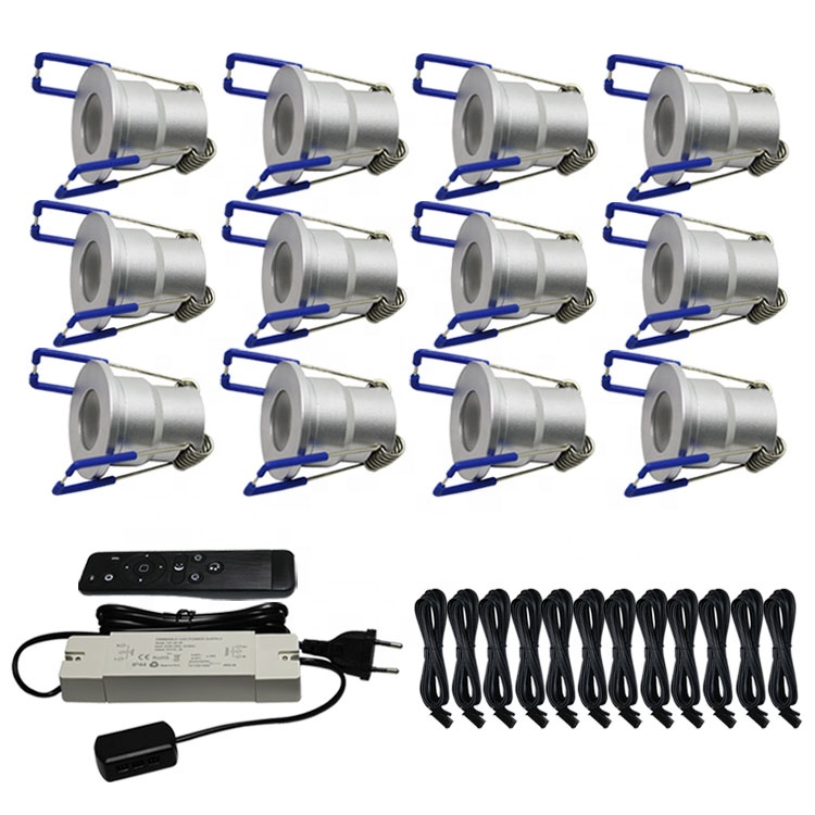 3W 12V Dimmable Mini LED Downlight 10x3W LED Recessed Ceiling Lamps Spot Light +Driver+ Remote