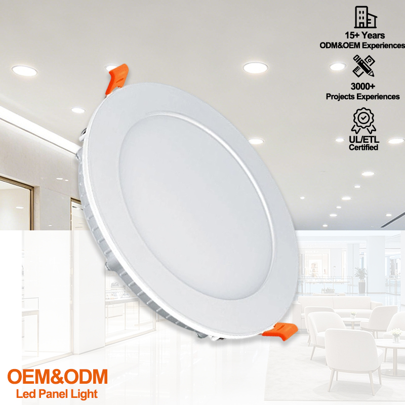 9W 12W Led Slim Down Light ultra Slim Round 6 Inch 5CCT Dimmable Shape Recessed Ceiling Smd Led Panel Lights ETL Certified