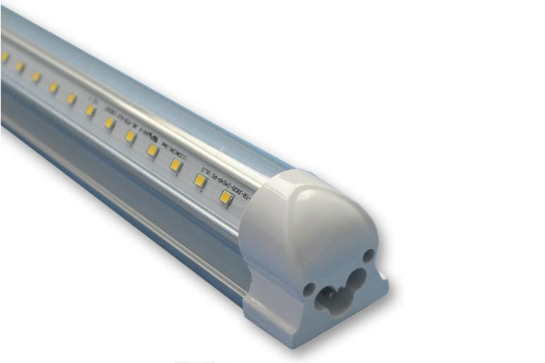20W 6500K 8 Foot LED Tubes V Shape Integrated Cooler Door Light, Double Row V Shape Linkable Integrated LED Fixtures