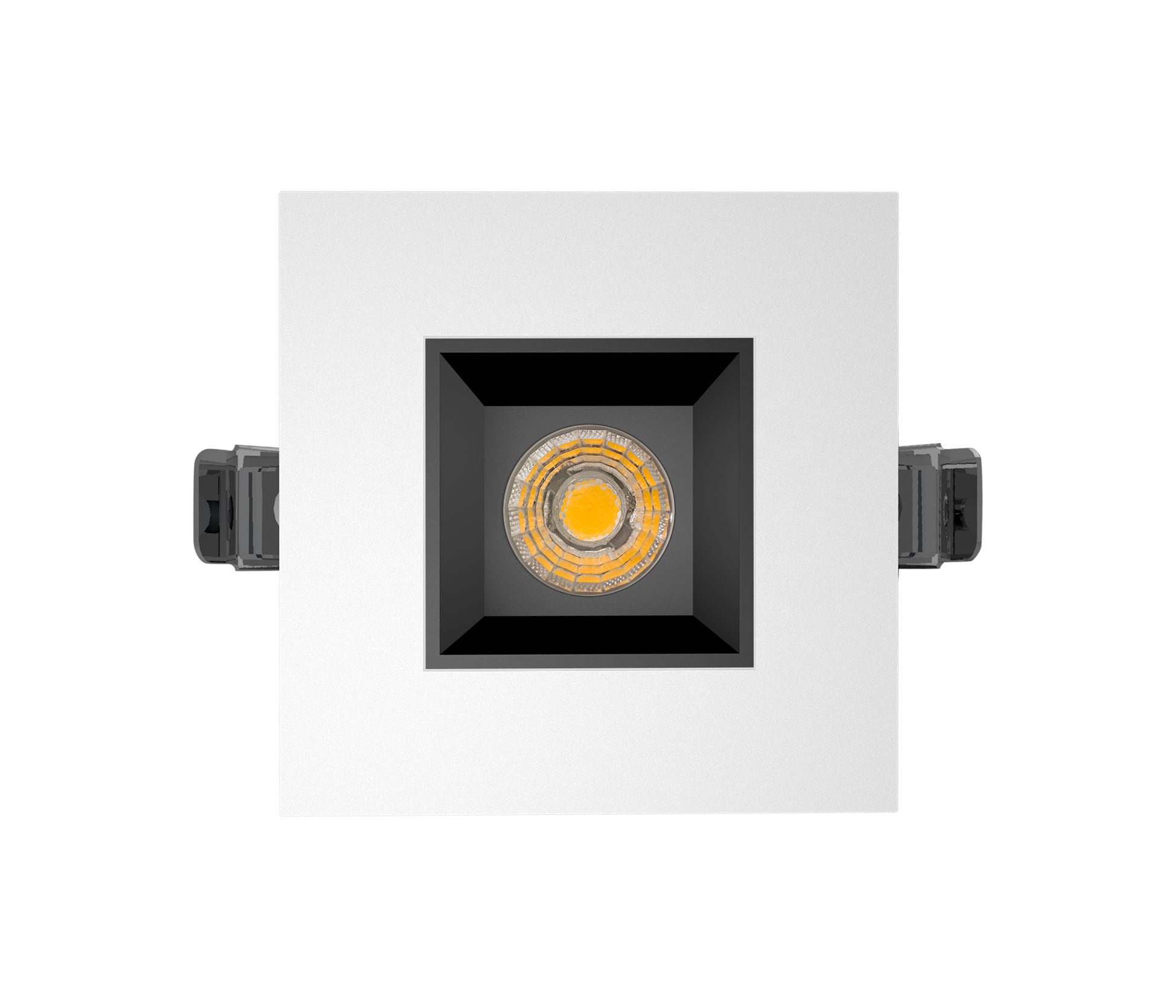 Anti-Glare Downlight 4inch 12/15W Dimmable COB Square White with Black Trim Downlight 5CCT Selecatable Downlight CRI 90+
