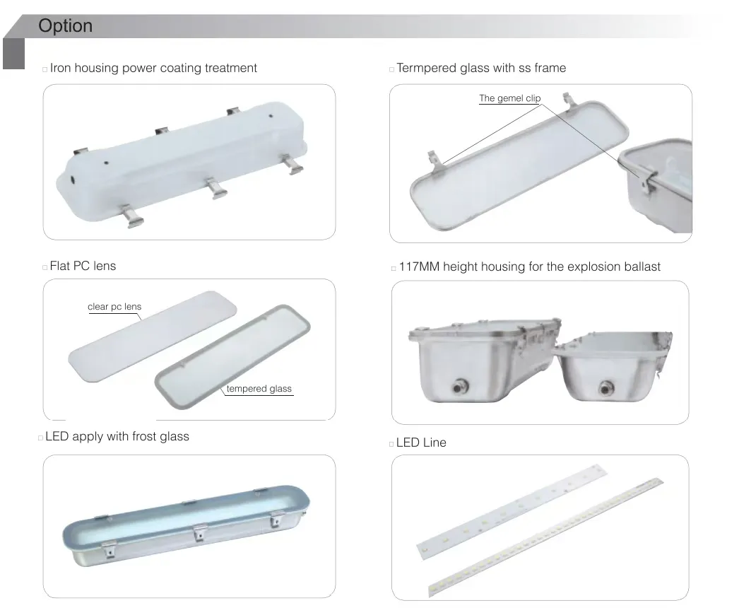 Anti-Explosion Stainless Steel LED Linear Tube Ik10 IP65 Tri-Proof Lighting