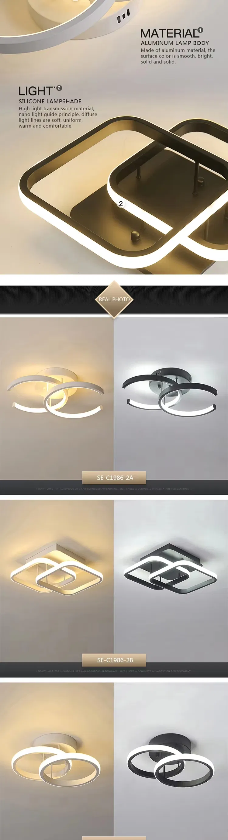 Smart APP Control Dimmable Square LED Ceiling Fan with Light and Remote