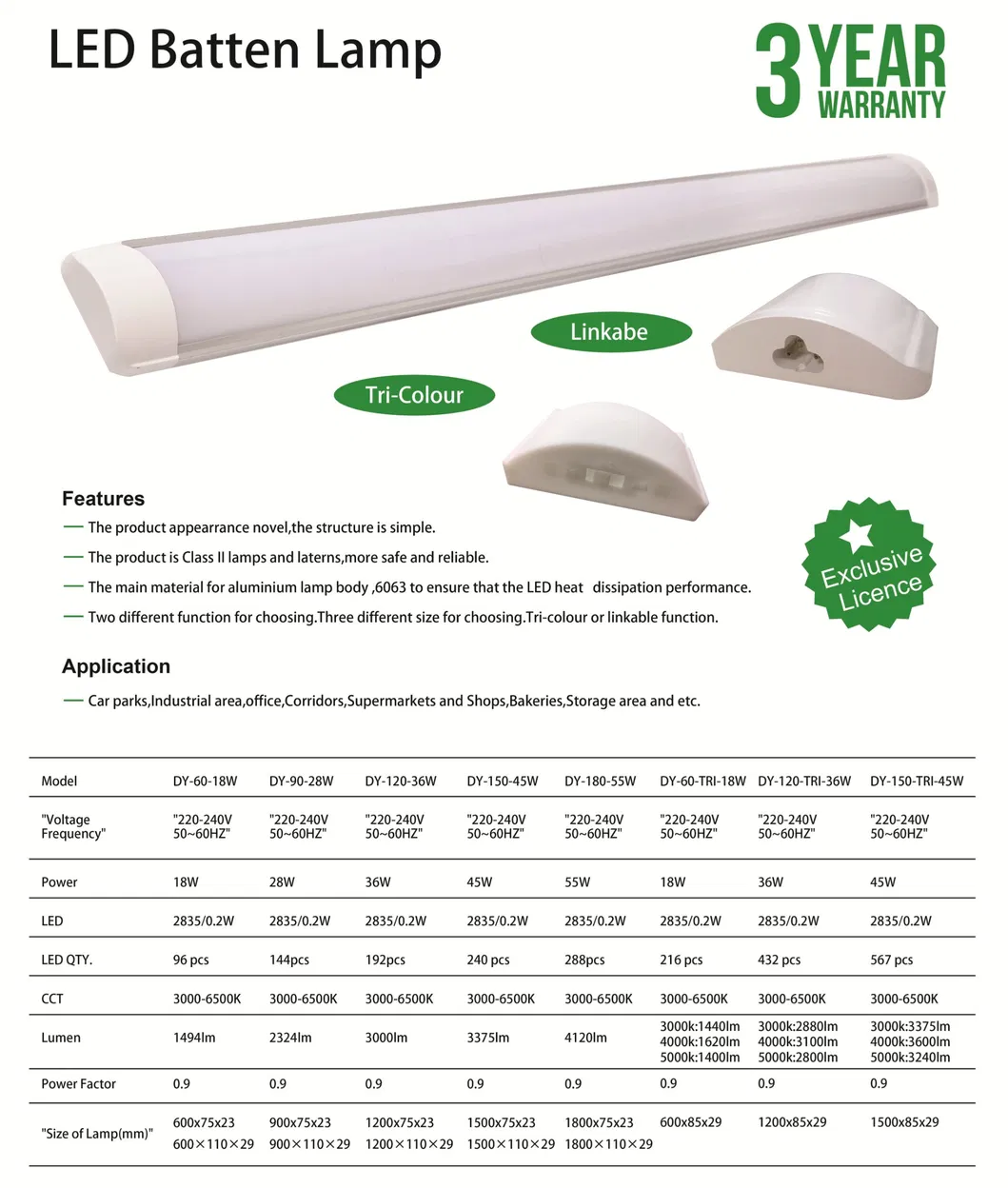 LED Batten Light Detailed Installation Diagram