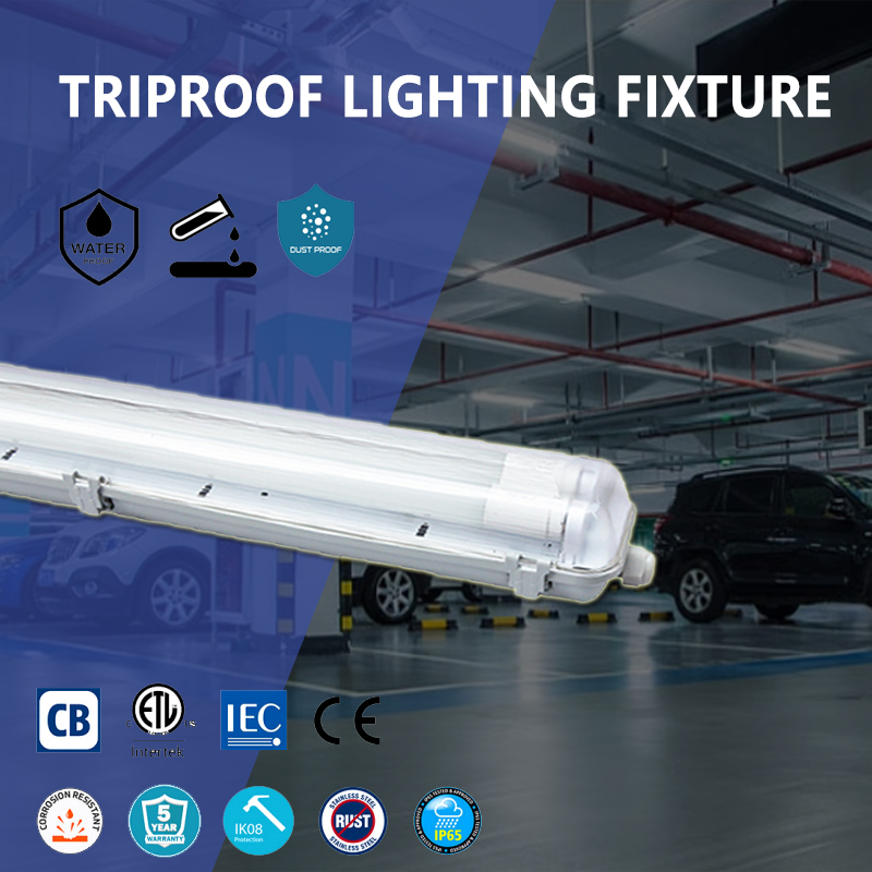 40W Industrial LED Tube Fixture Fluorescent Lamp Fitting Waterproof Triproof Corrosion Proof for Parking Lot