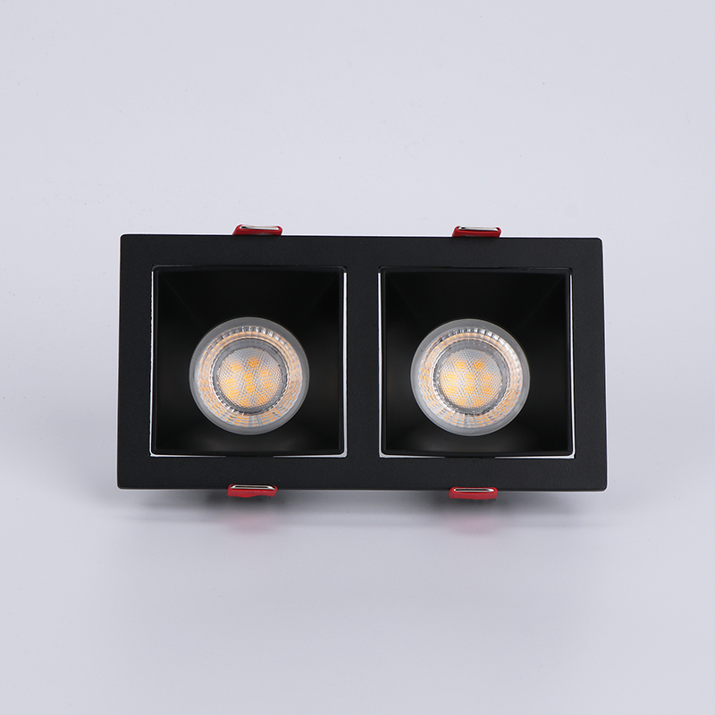 Mr16 Module & GU10 Housing Frame Adjustable Square LED Downlight with Casing & Camera Fixture Recessed Fitting for MR16 GU10