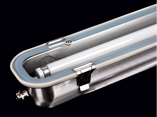 Anti-Explosion Stainless Steel LED Linear Tube Ik10 IP65 Tri-Proof Lighting