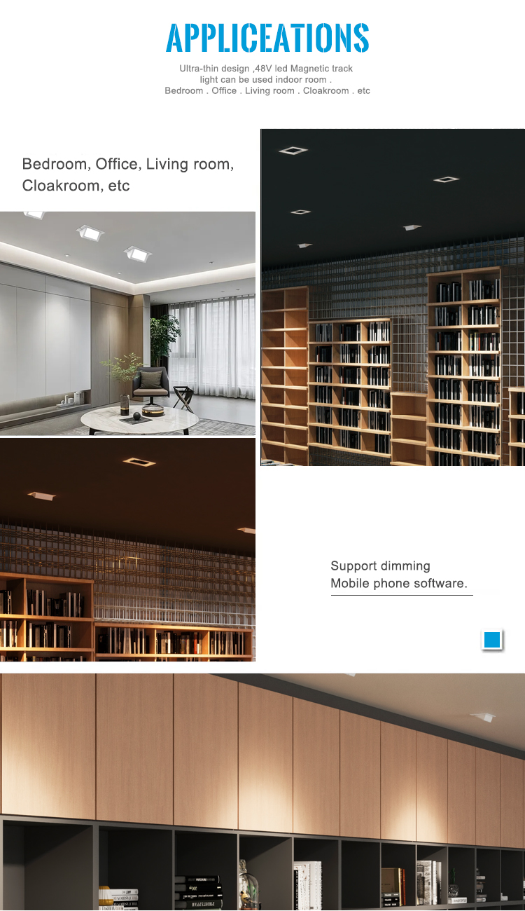 Customized Dimmable Gypsum Ceiling Led Downlight Double square Downlight Recessed Linear Led Light Ip44 Project Commercial Lamp