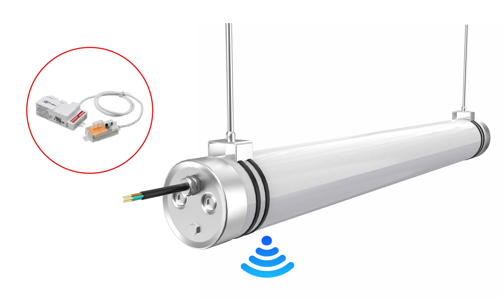 IP67 Tri-Proof Light Tubular Explosion Waterproof D75mm 60W LED Batten Light