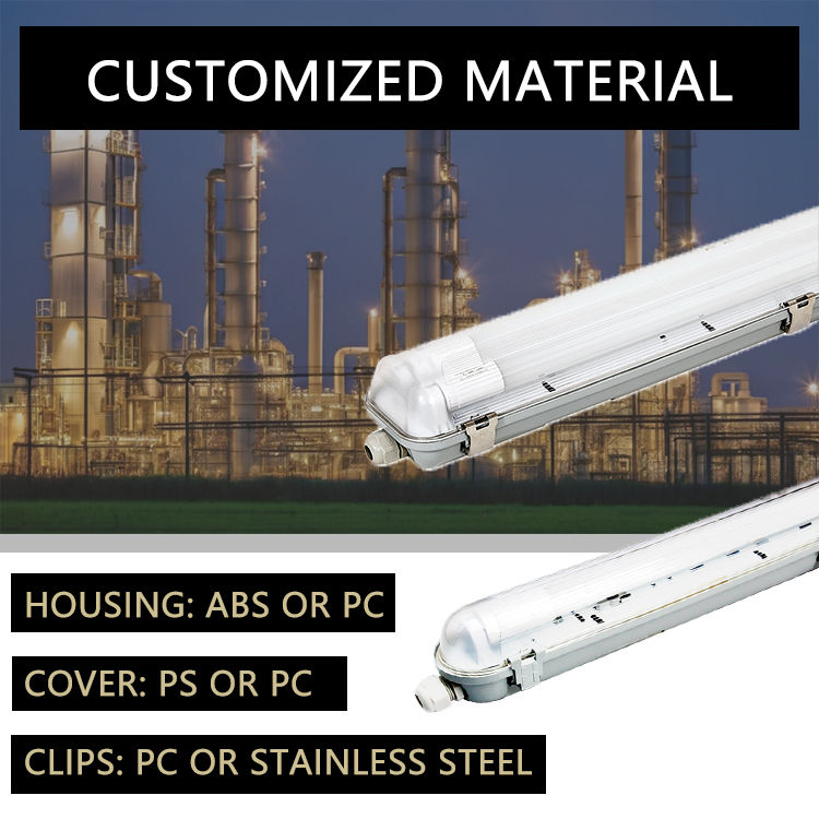 40W Industrial LED Tube Fixture Fluorescent Lamp Fitting Waterproof Triproof Corrosion Proof for Parking Lot