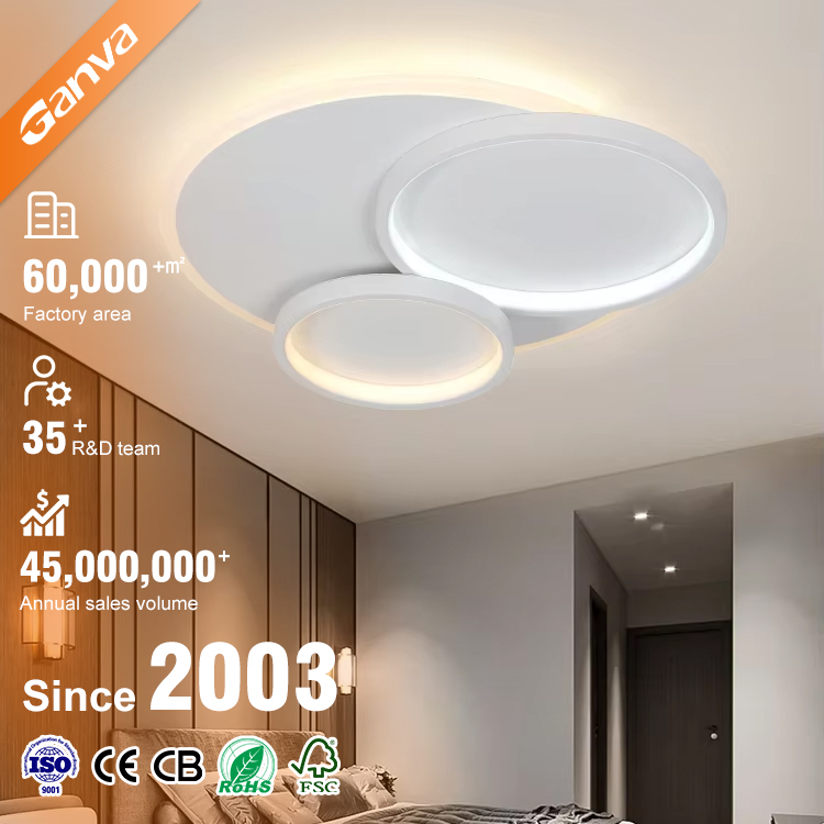 Modern Simple Design Indoor Decorative Household Round Acrylic Dimmable Led Ceiling Light With 2.4g Remote Control