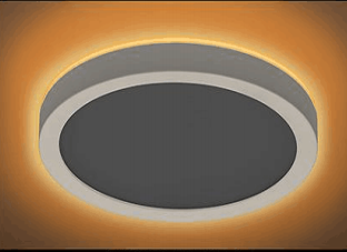Modern 7.5 Inch Round Ceiling LED Light Flush Mount Panel with Night Light 15W AC Powered Iron Base IP44 Rated CCT Selectable