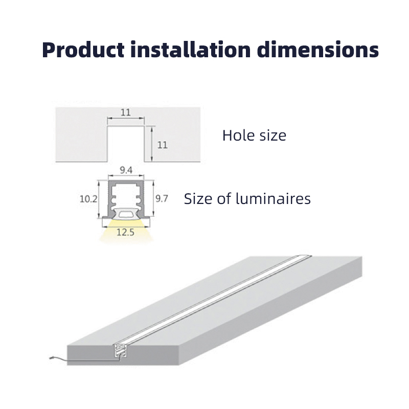 LED Dimmable High CRI 90 Touch Control Showcase Recessed Embedded Aluminium Profile Eco-Friendly Plastic Lighting