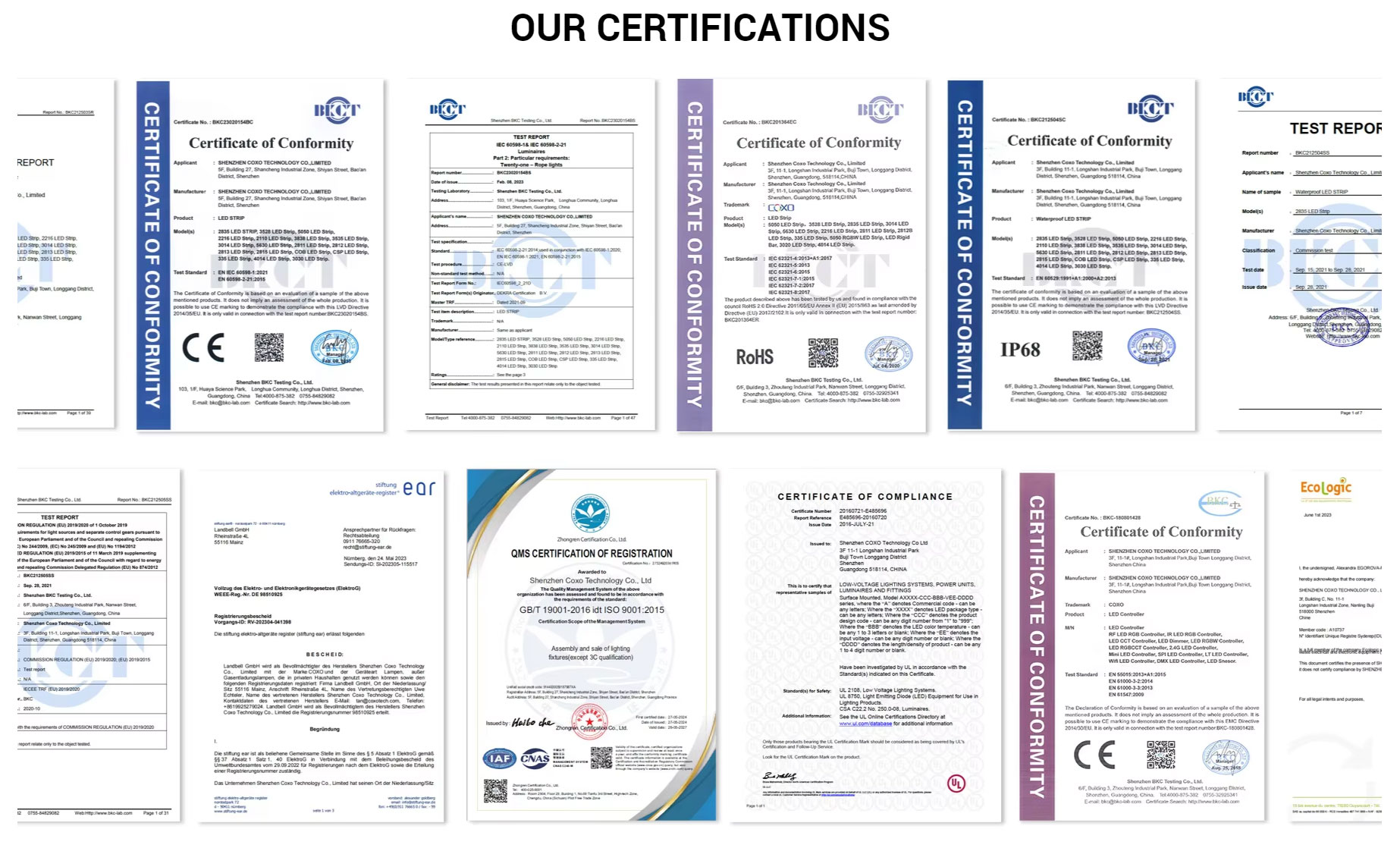 Certifications Display