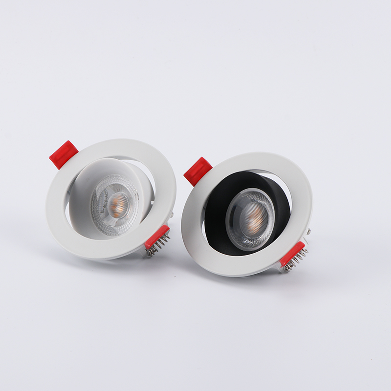 Square Aluminum LED Modern Anti-Glare Adjustable Angle GU10 Recessed Downlight Housing 7W IP33 Rated 86mm Cut 3-Year Warranty