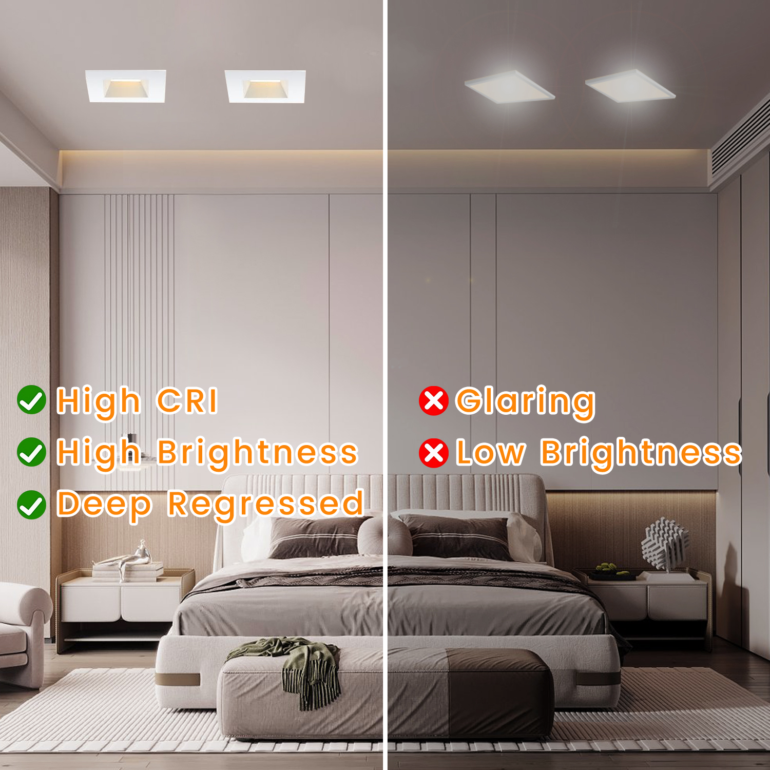 6 Inch 12W Canless Dimmable Ceiling Fixed Led Cob ETL Listed Recessed Mounted Led Downlight with Baffle and J-Box