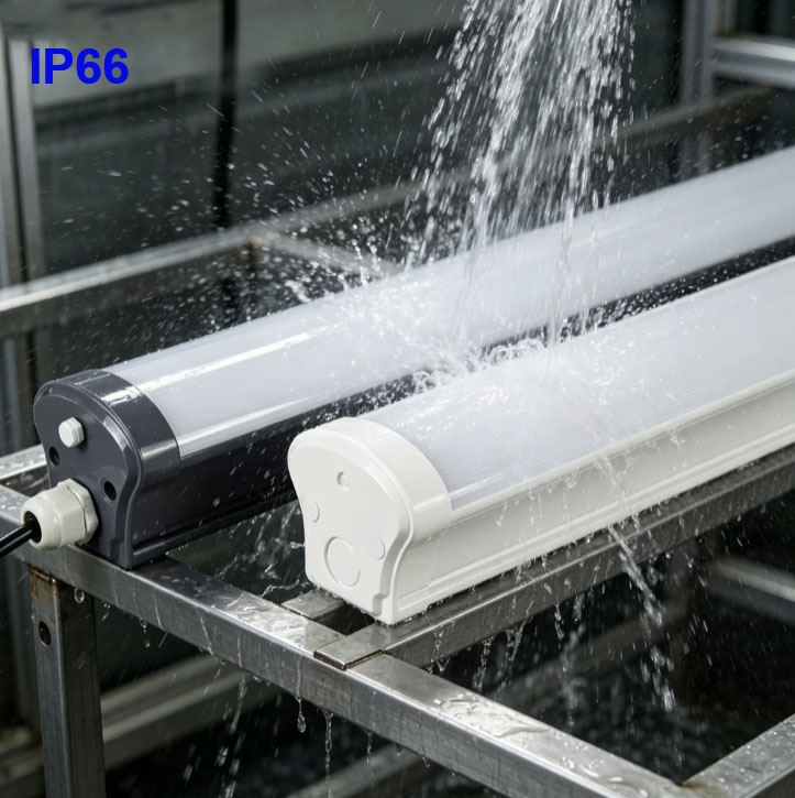 All Plastic 20W/40W/50W IP66 120CM Waterproof Tri-Proof LED Batten Lamp for Warehouse Parking Lot Etc