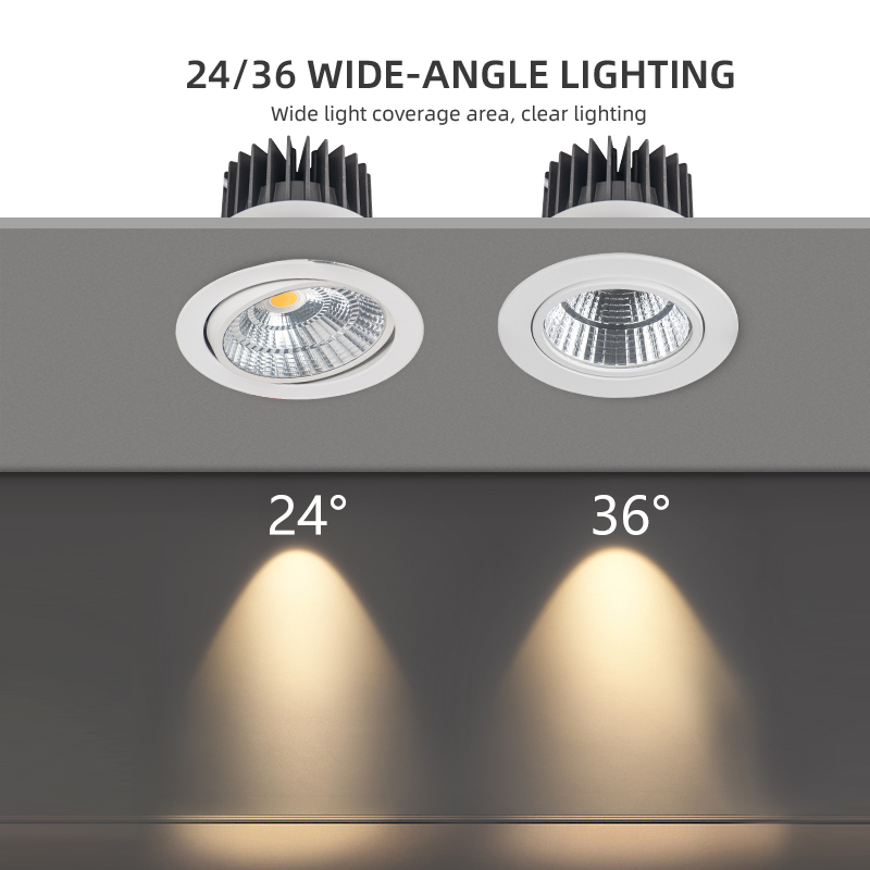 OKELI Modern Indoor Indoor Frame LED Spot Light 3w 7w 12w 18w 24w 30w 50w COB Recessed Adjustable Aluminum Downlight Cob