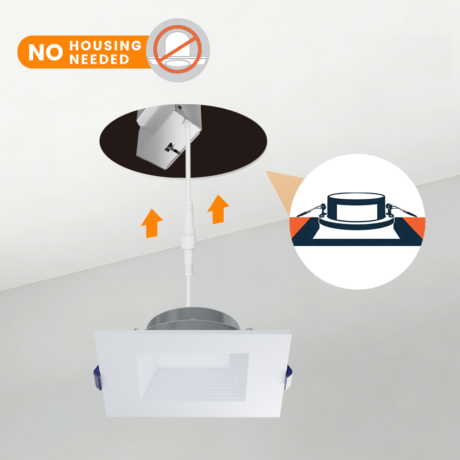 6 Inch 12W Canless Dimmable Ceiling Fixed Led Cob ETL Listed Recessed Mounted Led Downlight with Baffle and J-Box